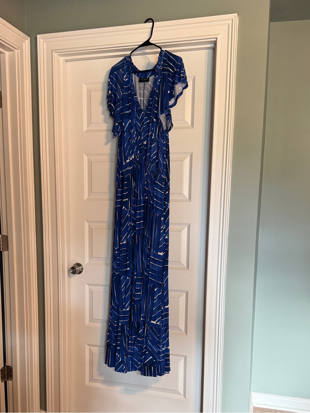 Lane Bryant Royal Blue Striped Maxi Dress